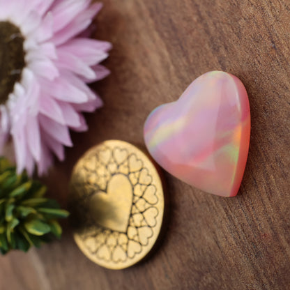 Aurora Opal Cabochon - approx. 17 x 17 x 4.4 mm