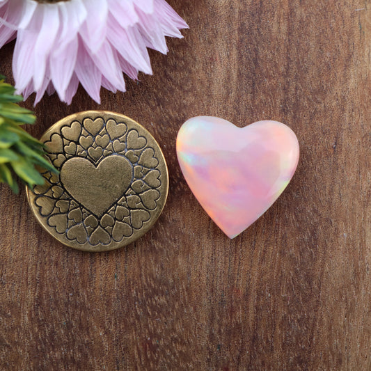 Aurora Opal Cabochon - approx. 17 x 17 x 4.6 mm