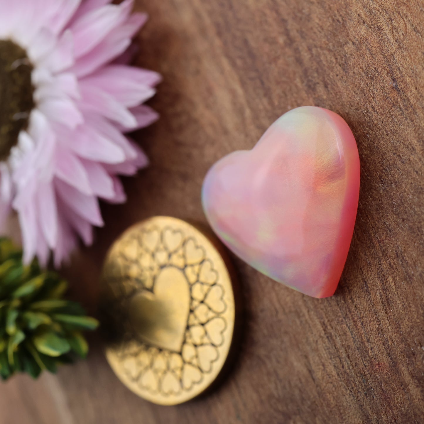 Aurora Opal Cabochon - approx. 17 x 17 x 4.6 mm