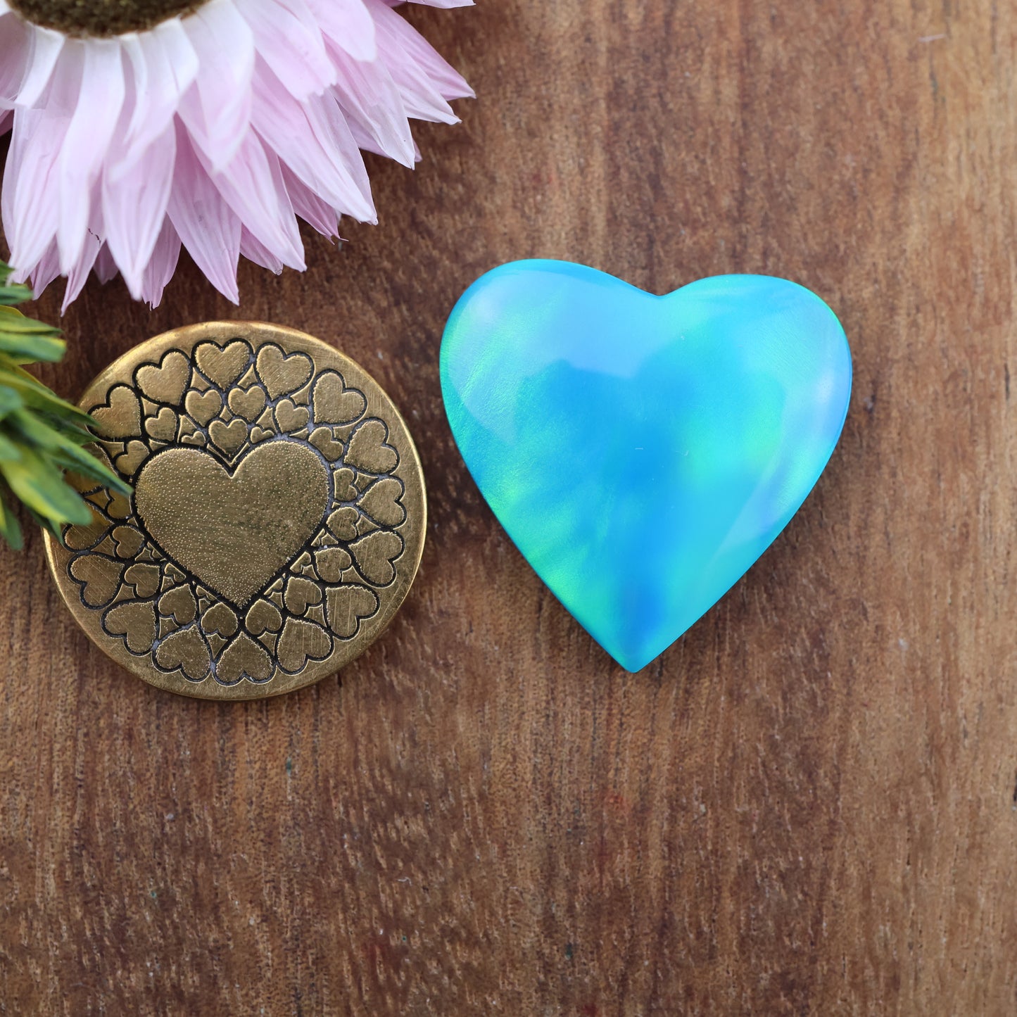 Aurora Opal Cabochon - approx. 21 x 21 x 4.7 mm