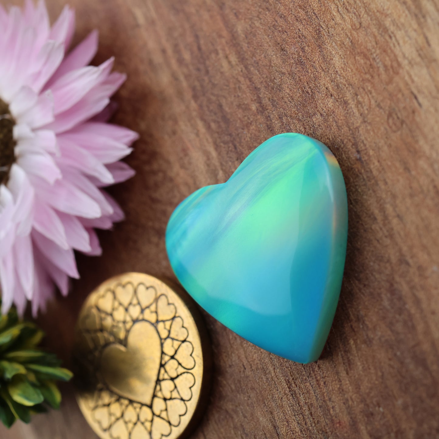 Aurora Opal Cabochon - approx. 21 x 21 x 4.7 mm