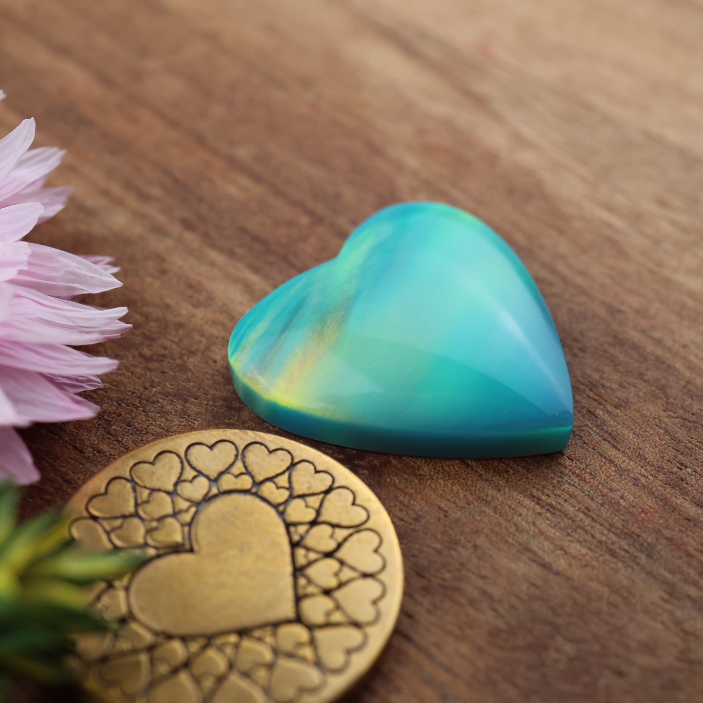 Aurora Opal Cabochon - approx. 21 x 21 x 4.7 mm