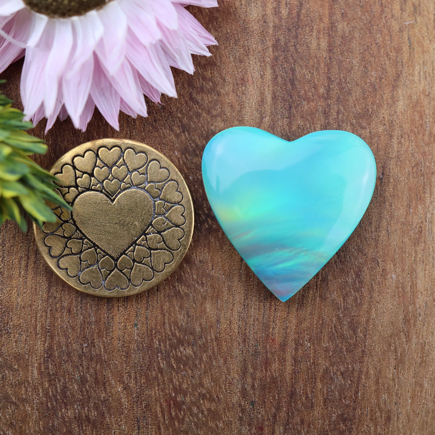 Aurora Opal Cabochon - approx. 22 x 22 x 4.6 mm