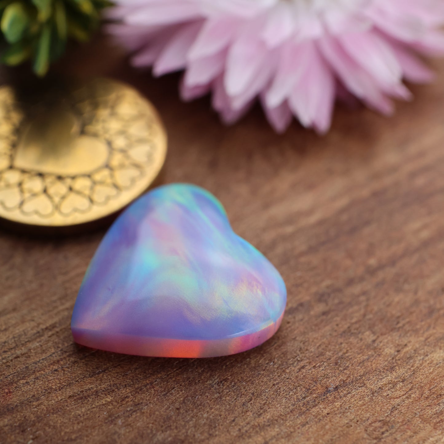 Aurora Opal Cabochon - approx. 17 x 17 x 4.4 mm