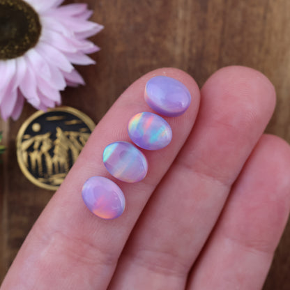 Aurora Opal Cabochon Set of 4 - approx. 9 x 7 mm