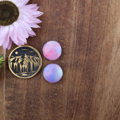 Aurora Opal Cabochon Set of 2 - approx. 11 x 11 mm