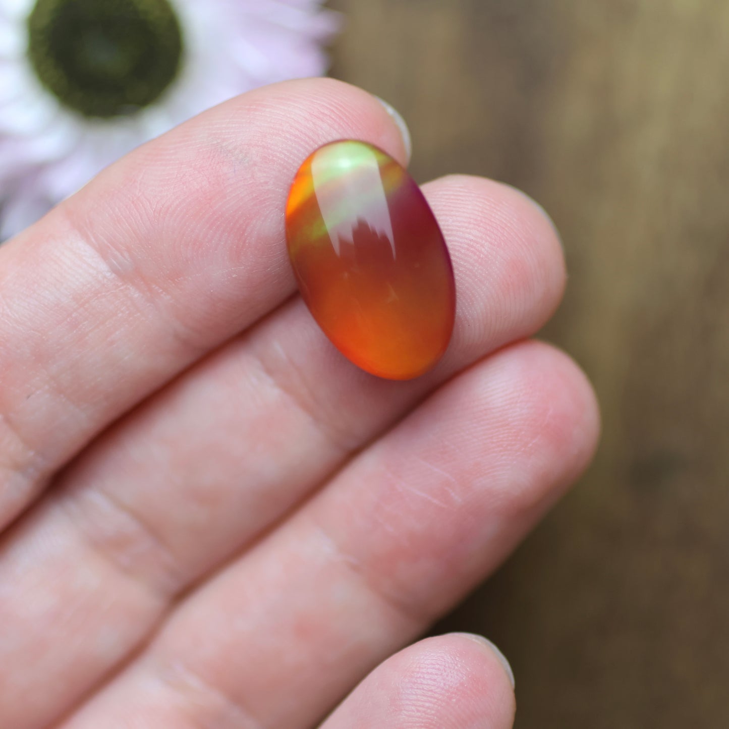 Aurora Opal Cabochon - approx. 19 x 11 x 5 mm