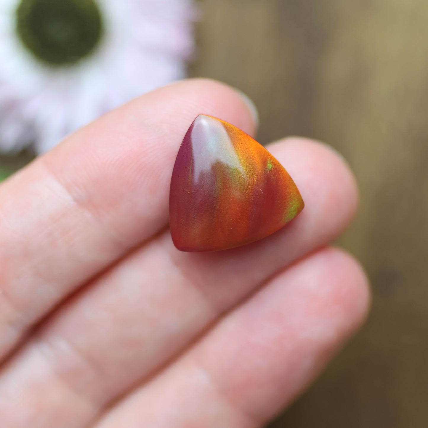 Aurora Opal Cabochon - approx. 16 x 16 x 5.1 mm