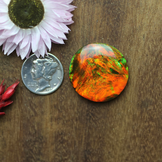 Aurora Opal Cabochon - approx. 24 x 24 x 5.1 mm