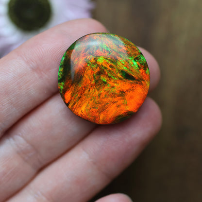 Aurora Opal Cabochon - approx. 24 x 24 x 5.1 mm