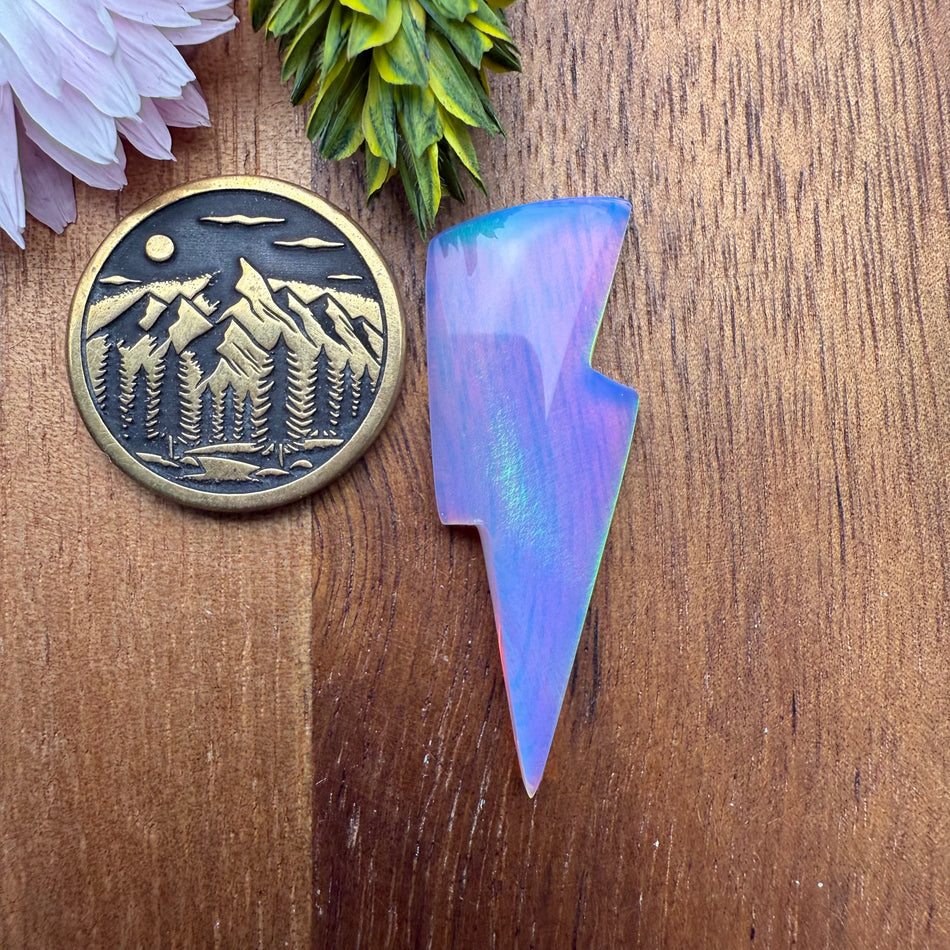 Aurora Opal Cabochon - approx. 34 x 12 x 4.3 mm