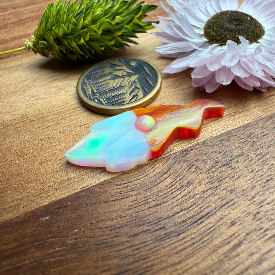 Intarsia Aurora Opal Cabochon - approx. 33 x 12 x 5 mm