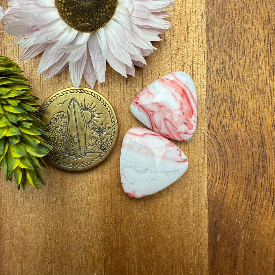 Gower Surfite Cabochon Pair - approx. 16 x 16 mm