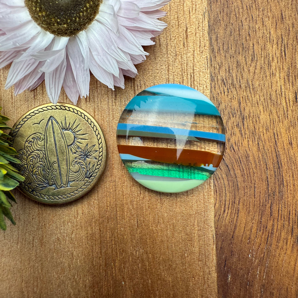 Californian Surfite Cabochon - approx. 22 x 22 x 5.3 mm