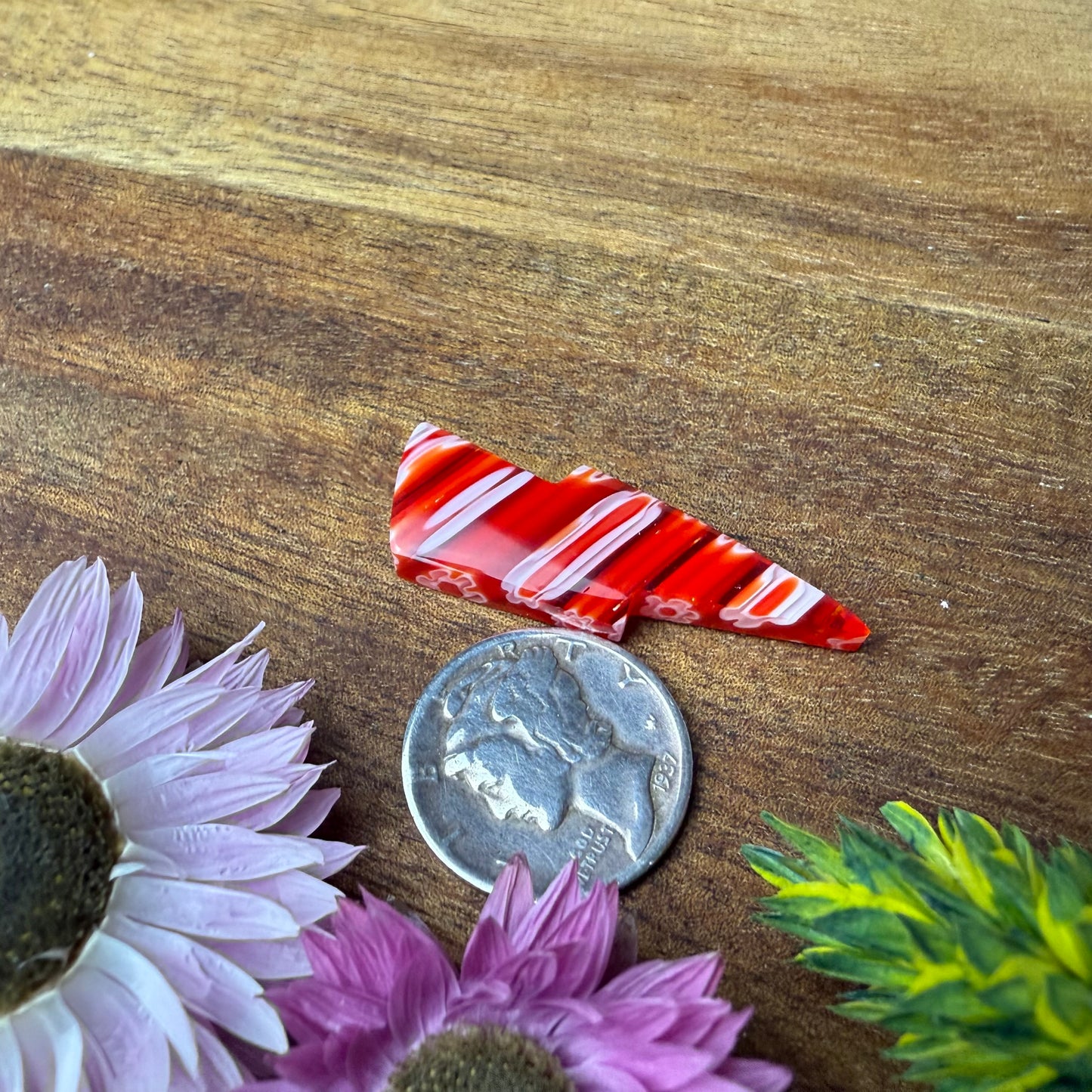 Art Glass Cabochon - approx. 32 x 11 x 4.6 mm