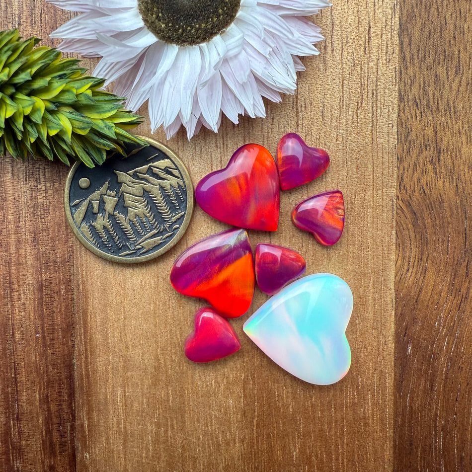 Aurora Opal Cabochon Set of 7 - Mixed Size