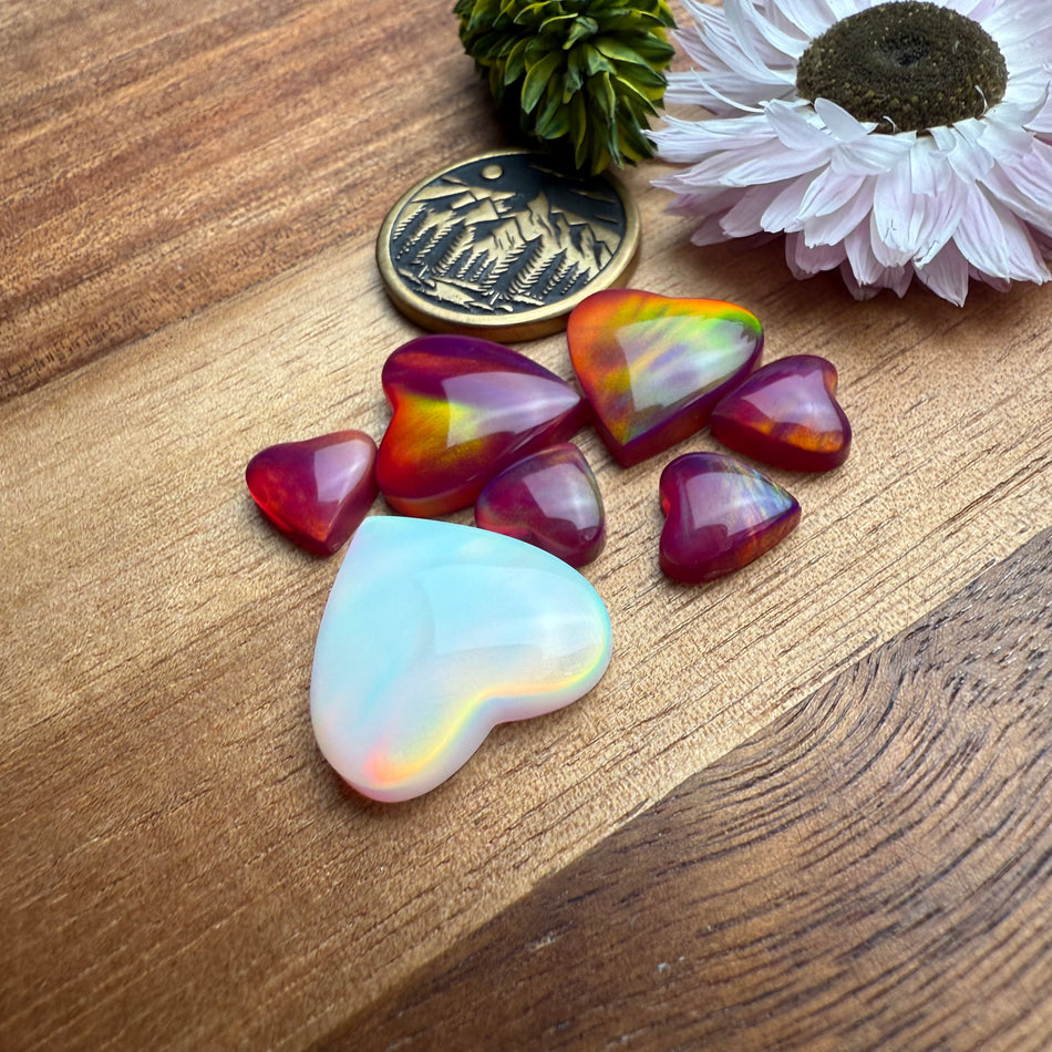 Aurora Opal Cabochon Set of 7 - Mixed Size