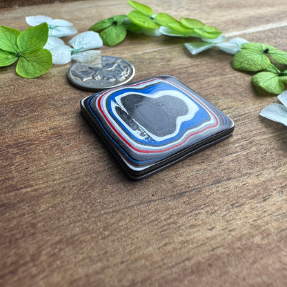 Fordite Cabochon - approx. 25 x 25 x 4.2 mm
