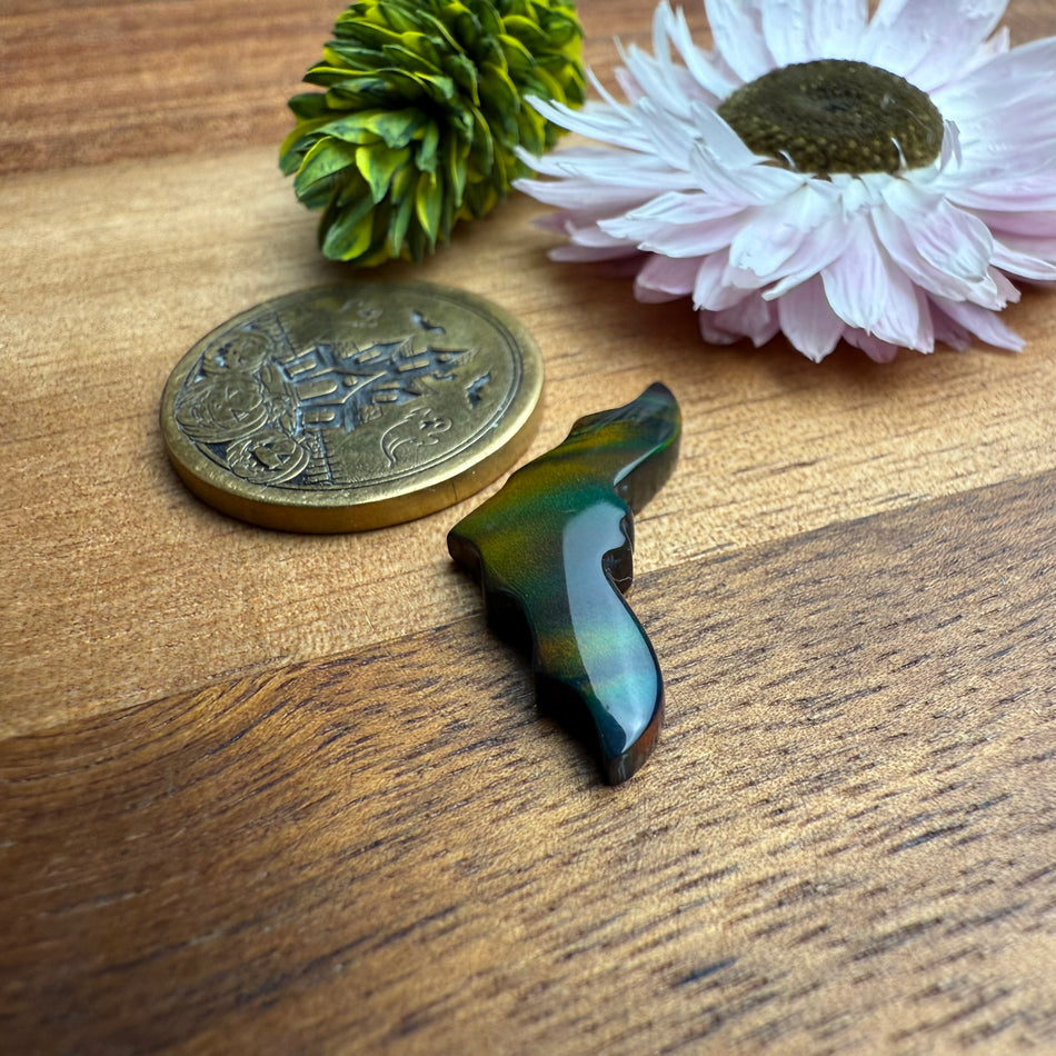 Aurora Opal Cabochon - approx. 24 x 10 x 3.4 mm