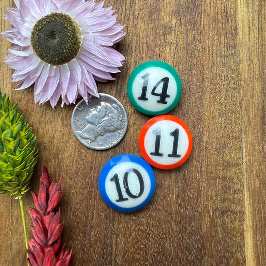 Mini Pool Ball Cabochon Set of 3 - approx. 16 x 16 mm