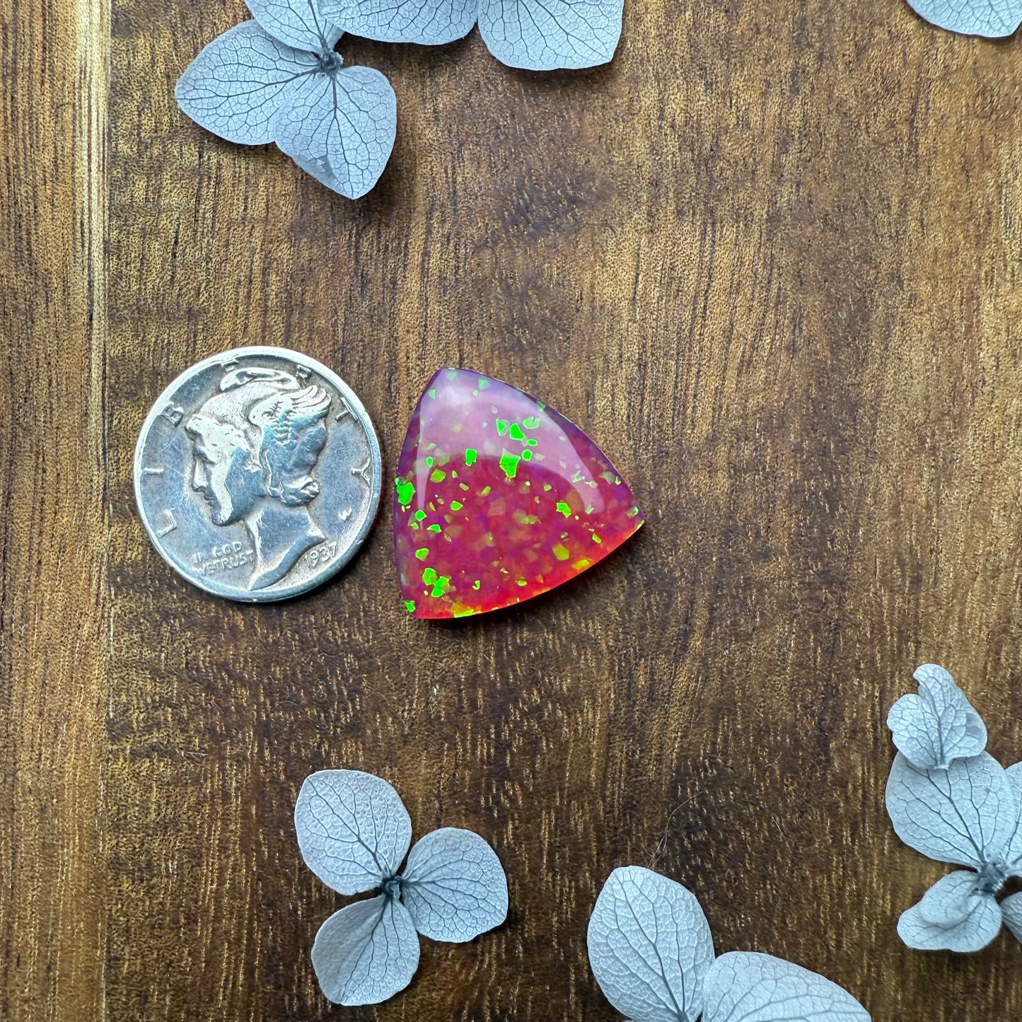 Glitter Opal Cabochon - approx. 17 x 17 x 3.5 mm