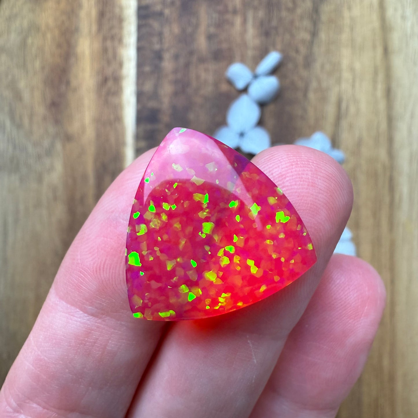 Glitter Opal Cabochon - approx. 21 x 21 x 4.6 mm