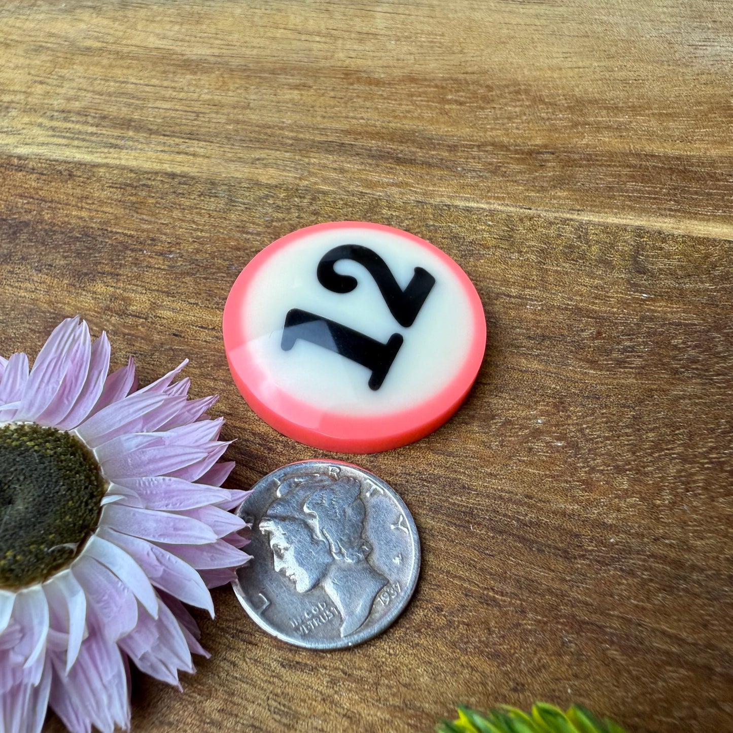 Pool Ball Cabochon - approx. 28 x 28 x 7.6 mm