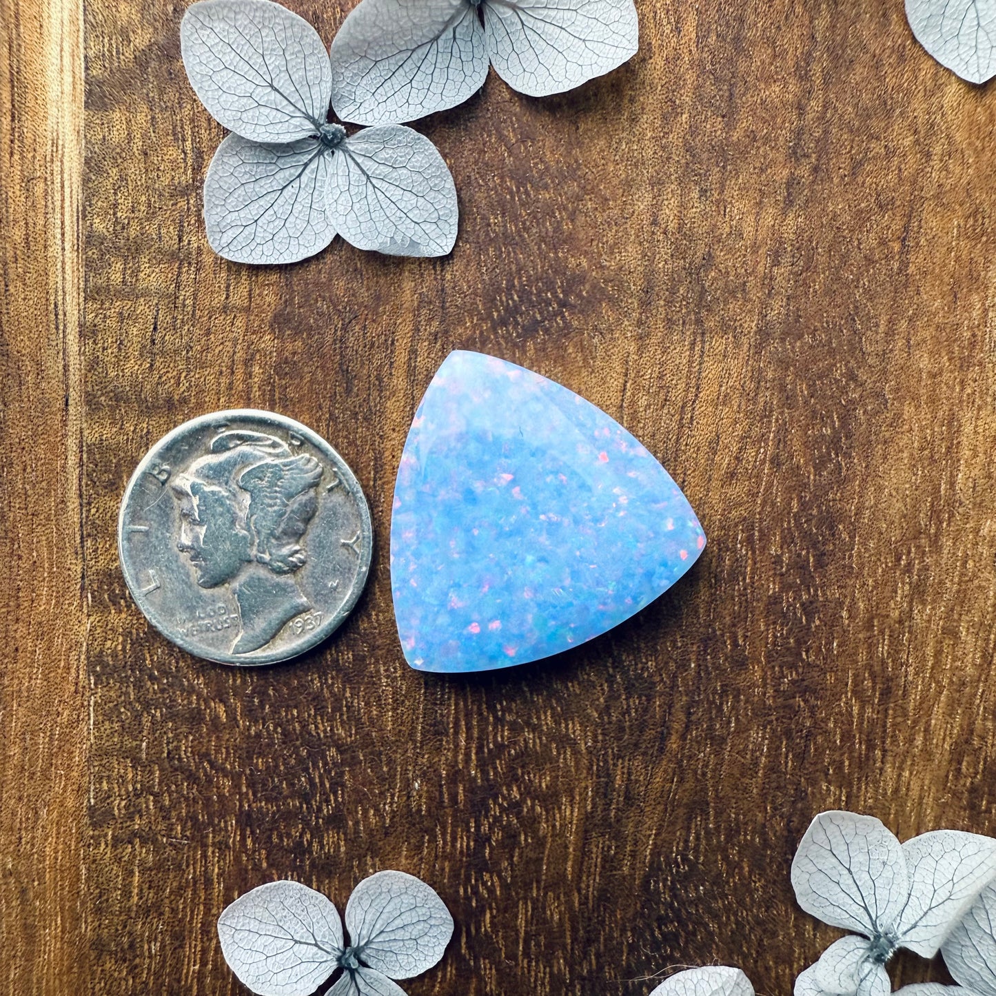 Glitter Opal Cabochon - approx. 21 x 21 x 4.6 mm