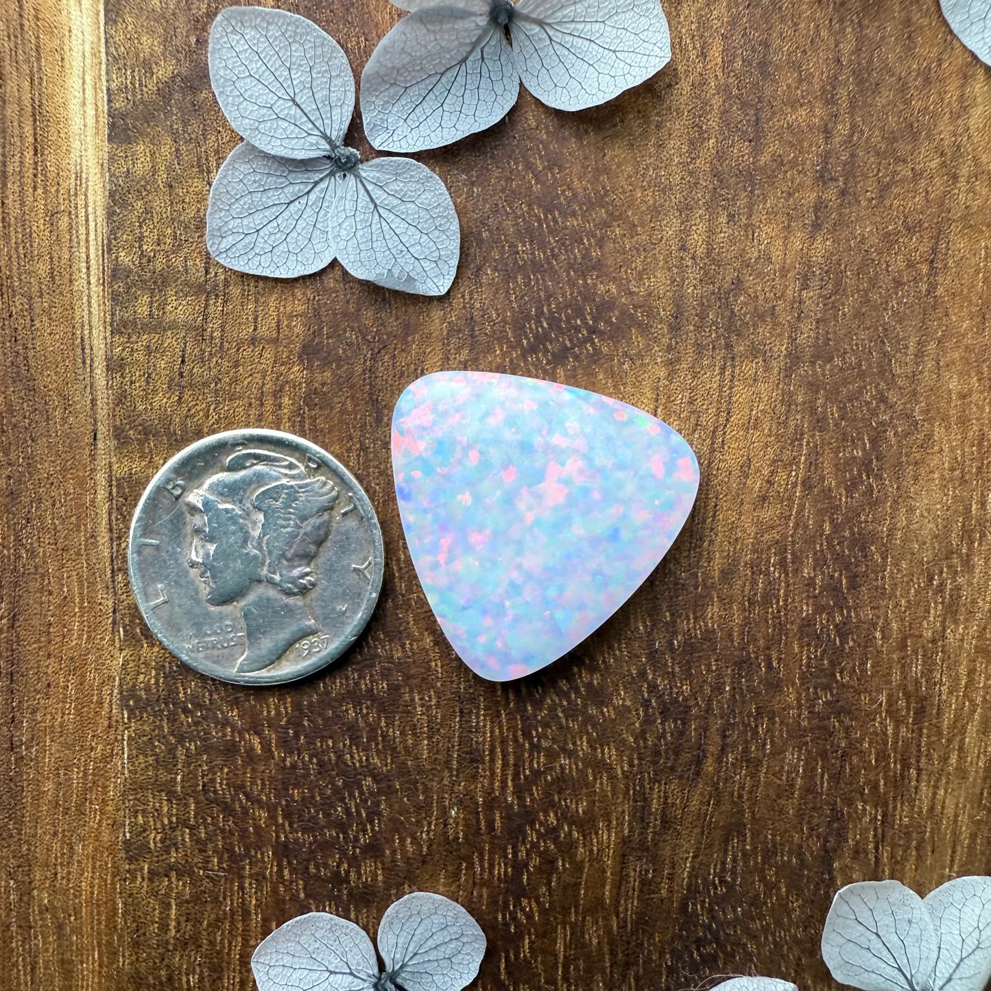 Glitter Opal Cabochon - approx. 20 x 20 x 4.1 mm