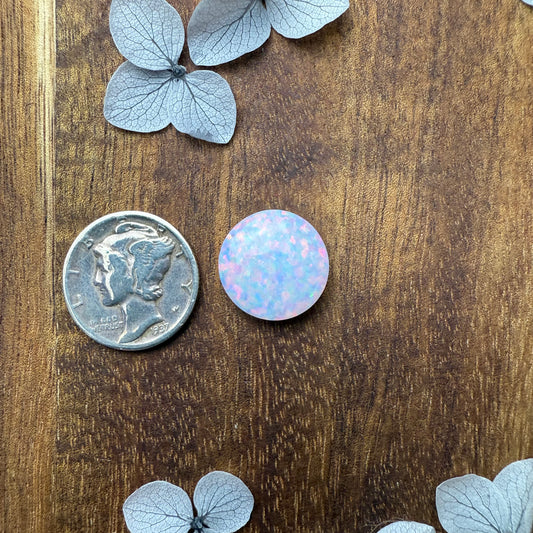 Glitter Opal Cabochon - approx. 13 x 13 x 4.5 mm