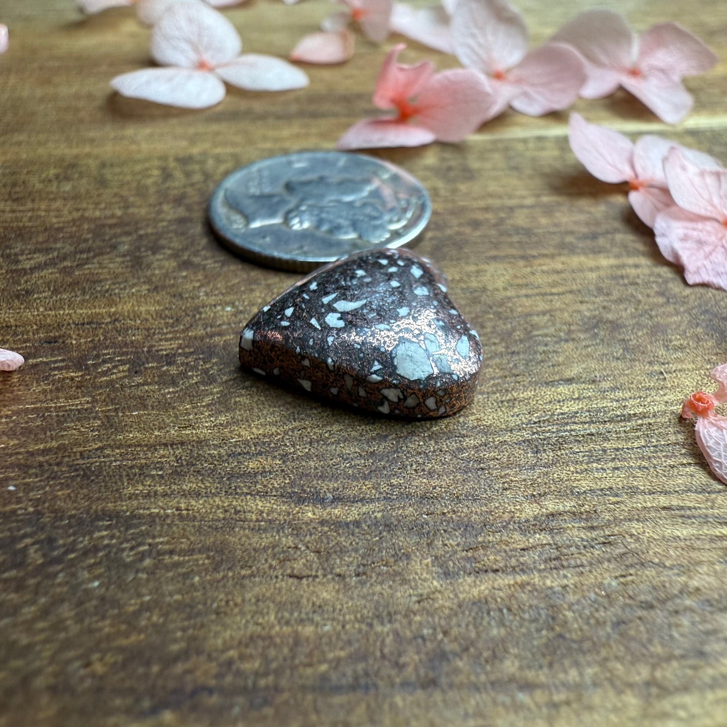 Copper Firebrick Cabochon - approx. 14 x 14 x 4.2 mm