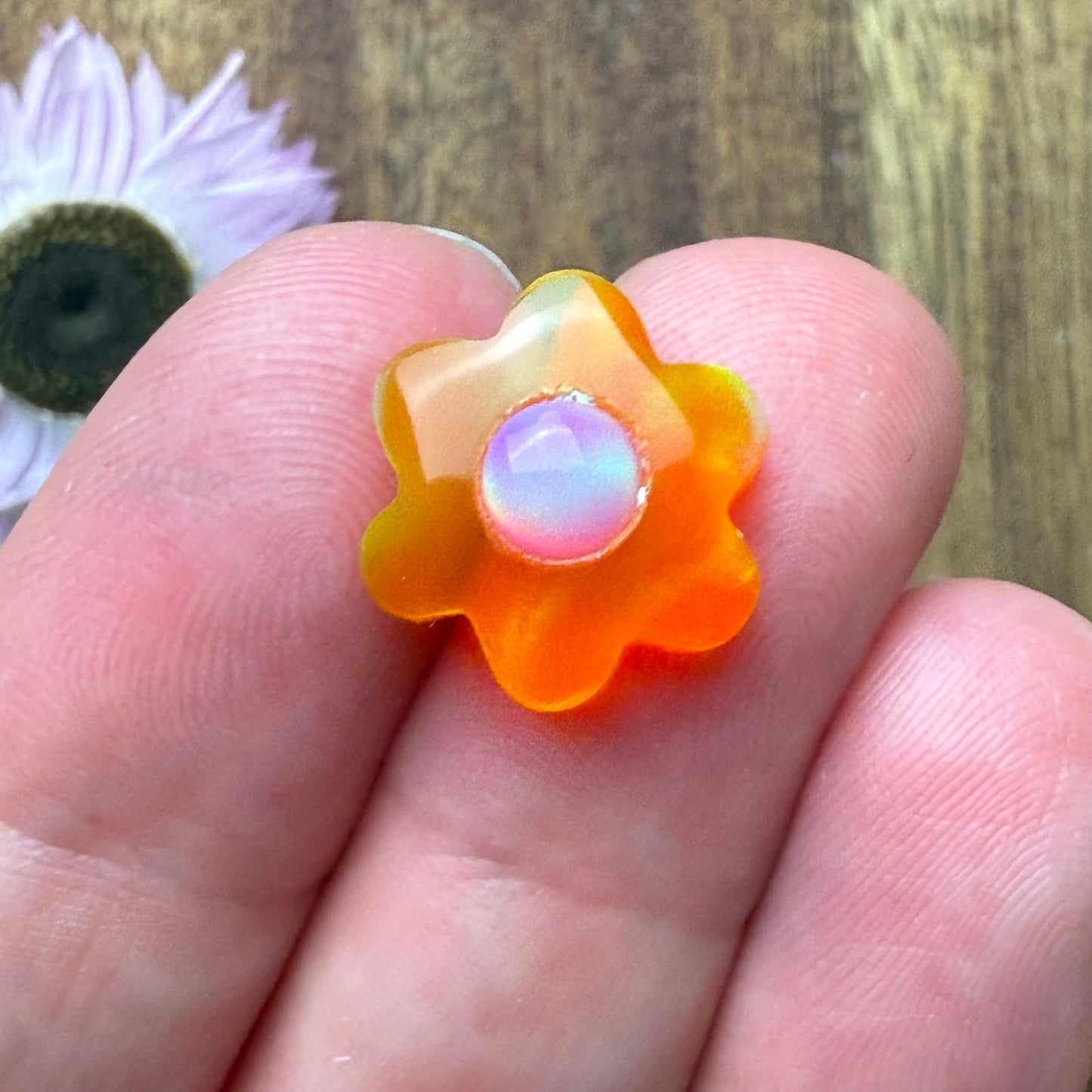 Aurora Opal Cabochon - approx. 14 x 14 x 5.1 mm
