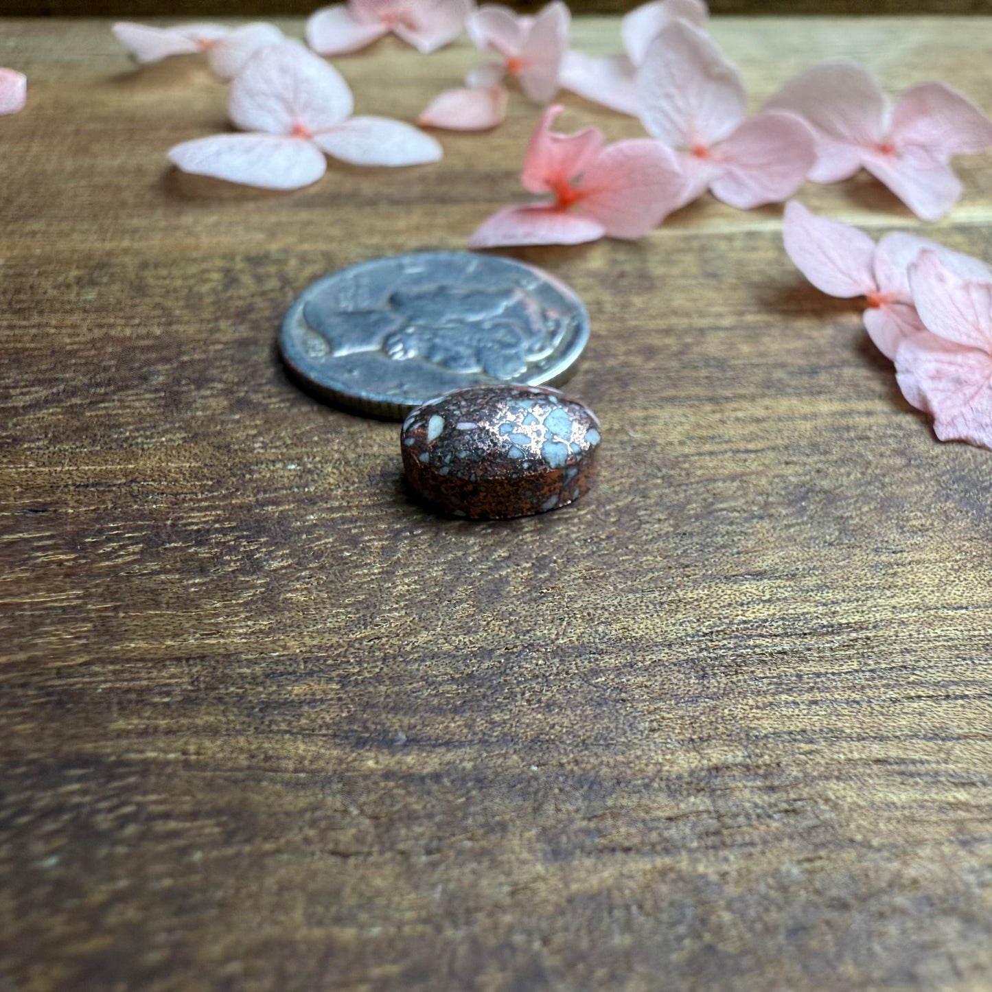 Copper Firebrick Cabochon - approx. 9 x 7 x 4 mm