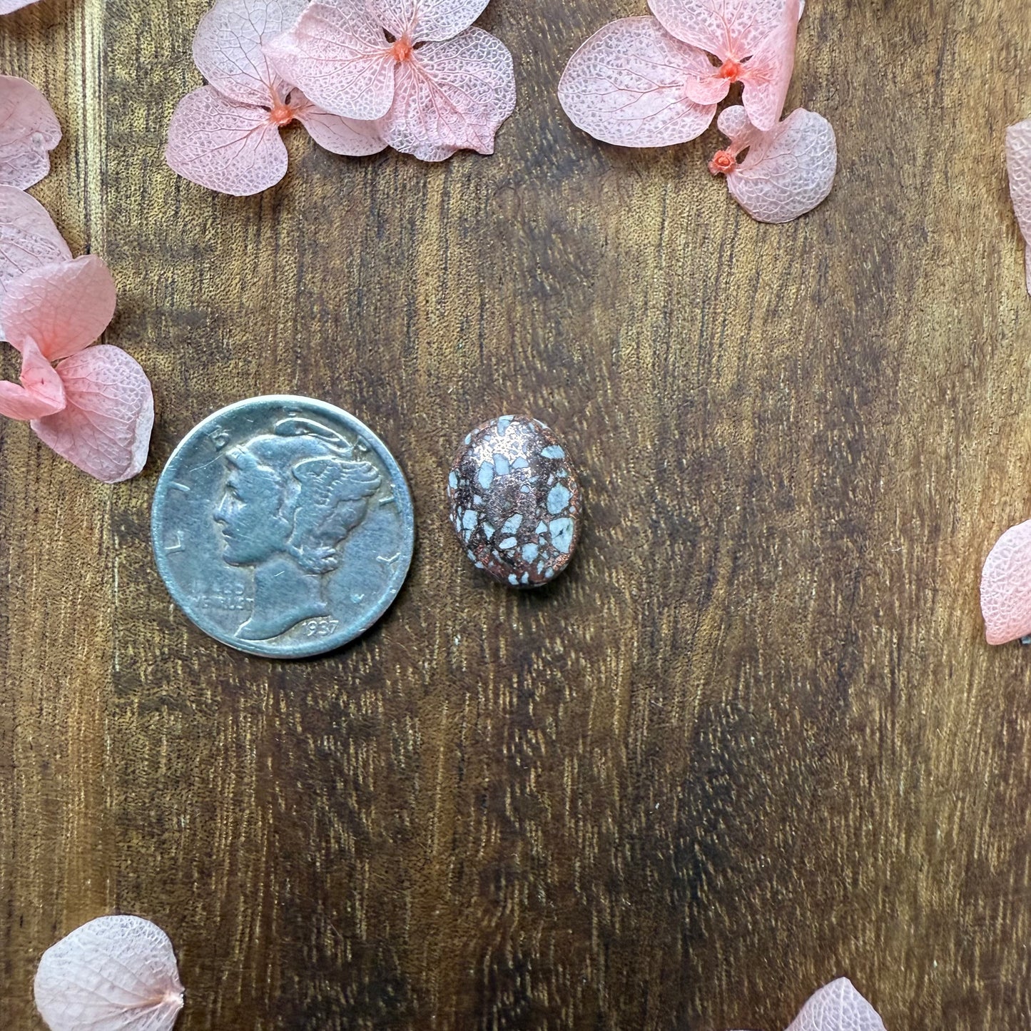 Copper Firebrick Cabochon - approx. 11 x 9 x 4.4 mm