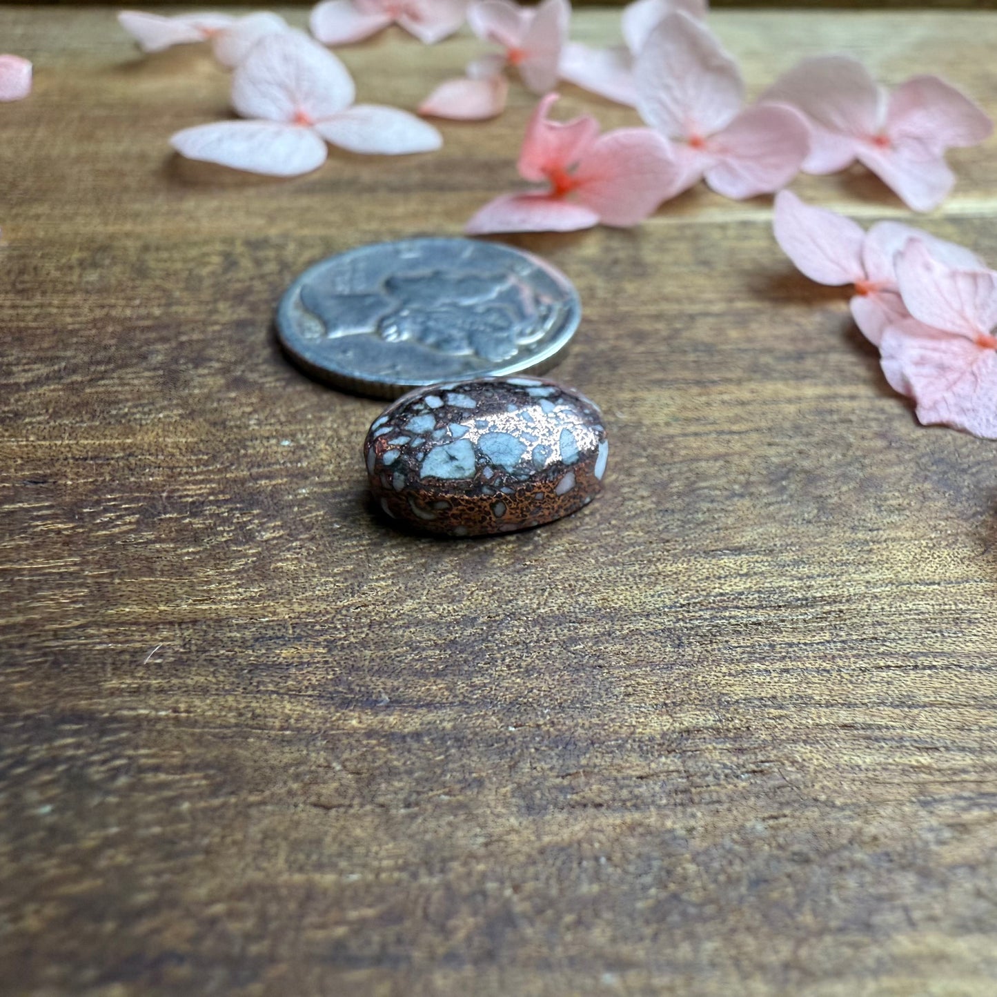 Copper Firebrick Cabochon - approx. 11 x 9 x 4.4 mm