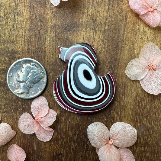 Fordite Cabochon - approx. 30 x 26 x 4.4 mm