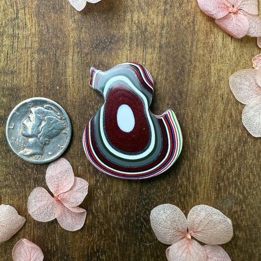 Fordite Cabochon - approx. 30 x 26 x 4.7 mm