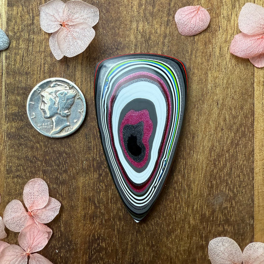 Fordite Cabochon - approx. 48 x 27 x 5.2 mm