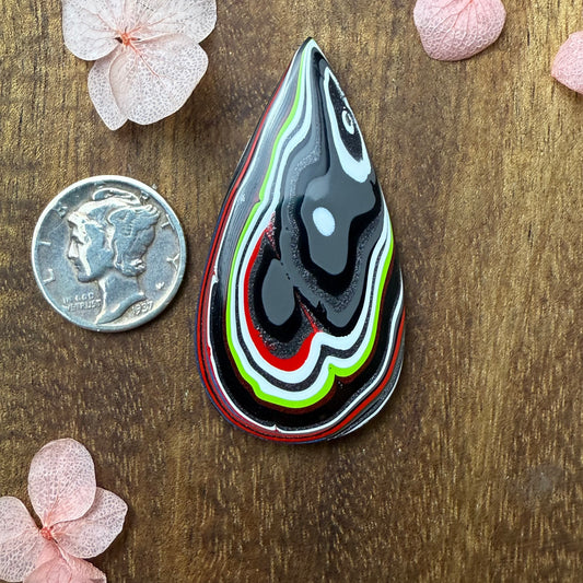 Fordite Cabochon - approx. 45 x 23 x 4.3 mm