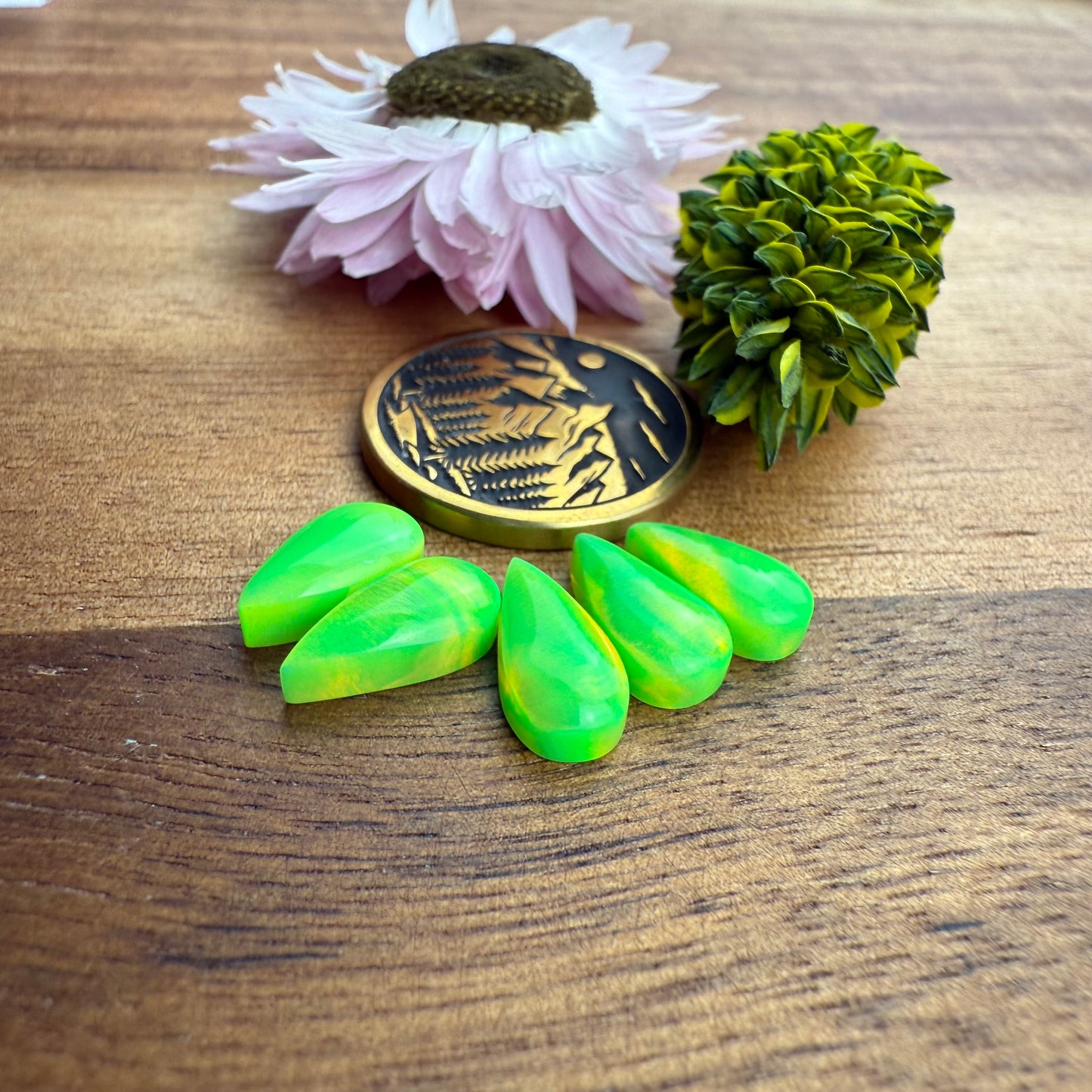 Aurora Opal Cabochon Set of 5 - approx. 10 x 5 mm