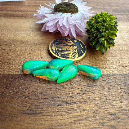 Aurora Opal Cabochon Set of 5 - approx. 11 x 5 mm