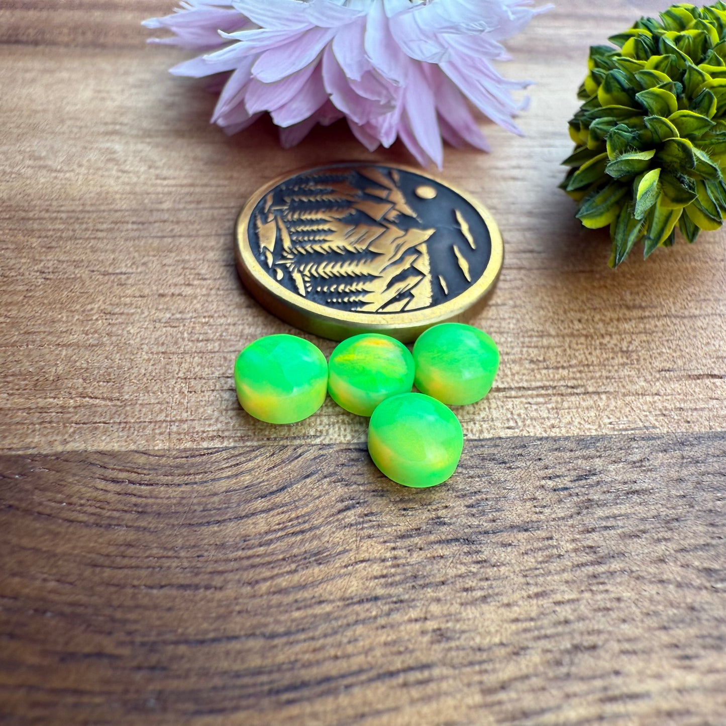 Aurora Opal Cabochon Set of 4 - approx. 5 x 5 mm