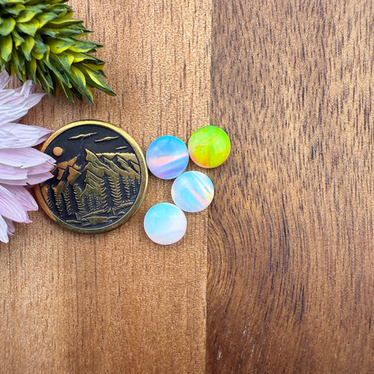 Aurora Opal Cabochon Set of 4 - approx. 7 x 7 mm