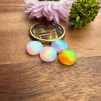 Aurora Opal Cabochon Set of 4 - approx. 7 x 7 mm