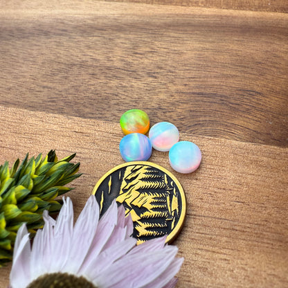 Aurora Opal Cabochon Set of 4 - approx. 7 x 7 mm