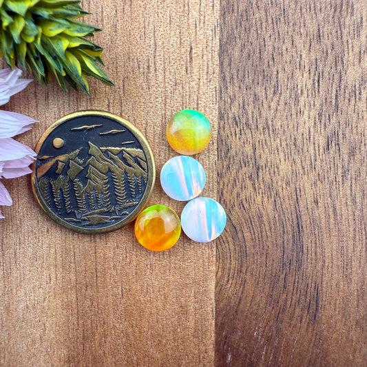 Aurora Opal Cabochon Set of 4 - approx. 7 x 7 mm