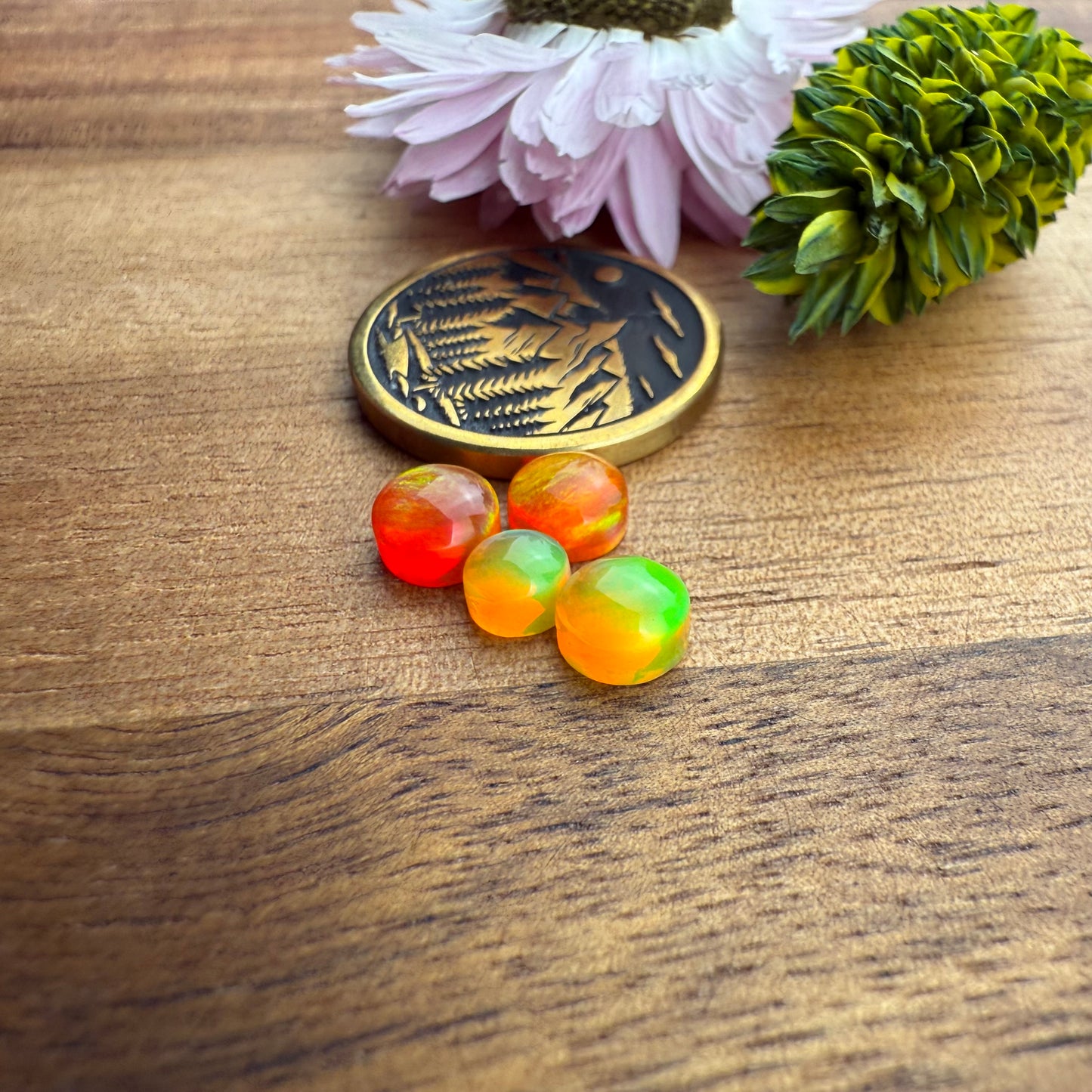 Aurora Opal Cabochon Set of 4 - Mixed Size