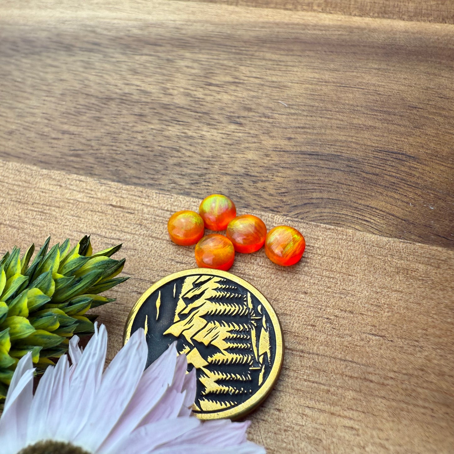Aurora Opal Cabochon Set of 5 - approx. 5 x 5 mm
