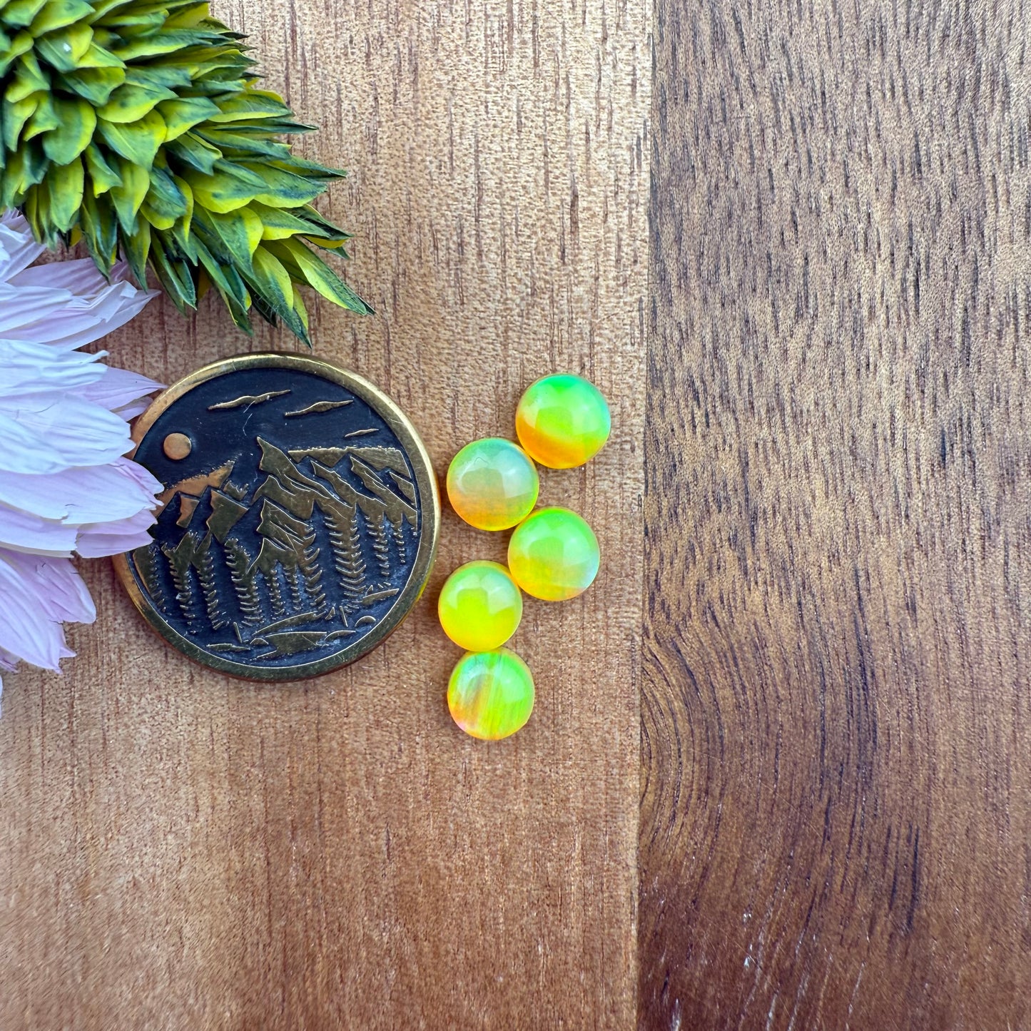 Aurora Opal Cabochon Set of 5 - approx. 5 x 5 mm