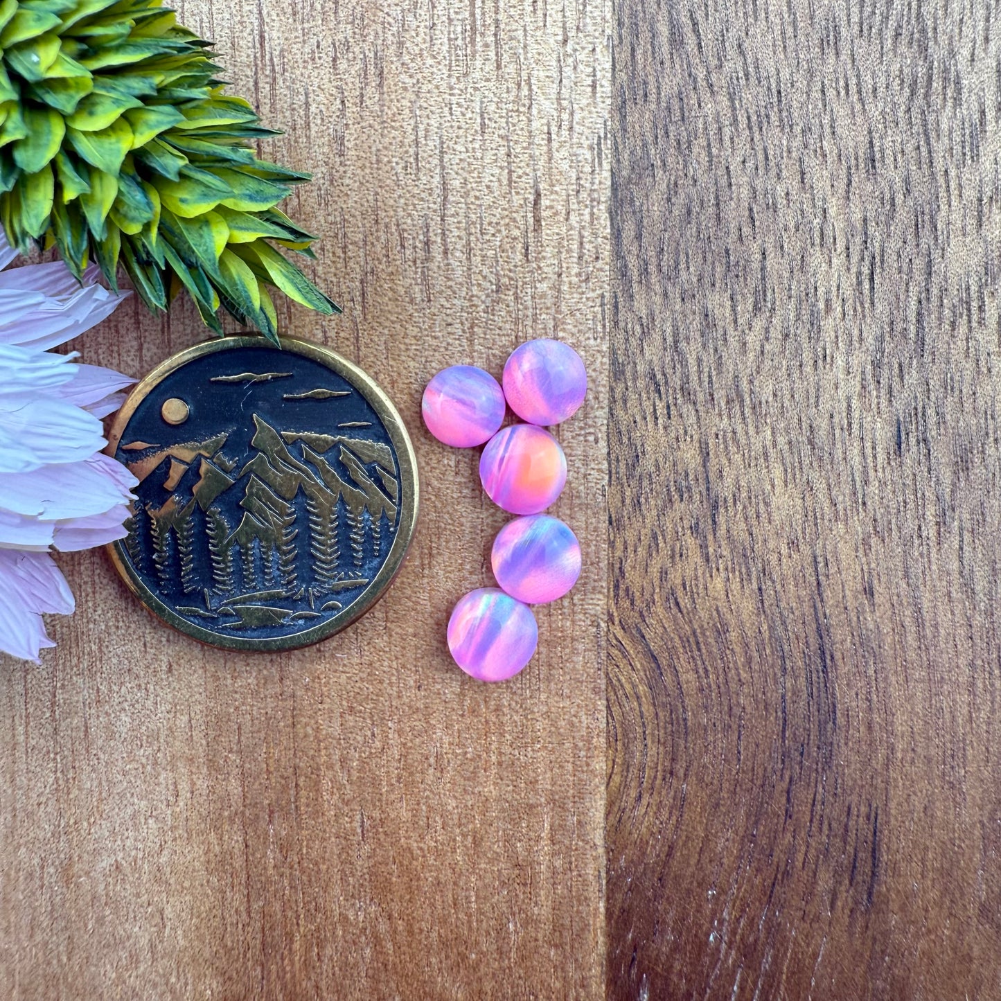 Aurora Opal Cabochon Set of 5 - approx. 5 x 5 mm